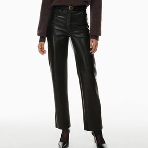 Wilfred| Aritzia| ‘Melina’ Black Faux Leather Straight Leg Pants Sz 2